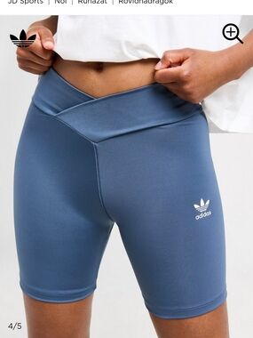 adidas Mid-Blue High-Rise V-Waist Bike Shorts